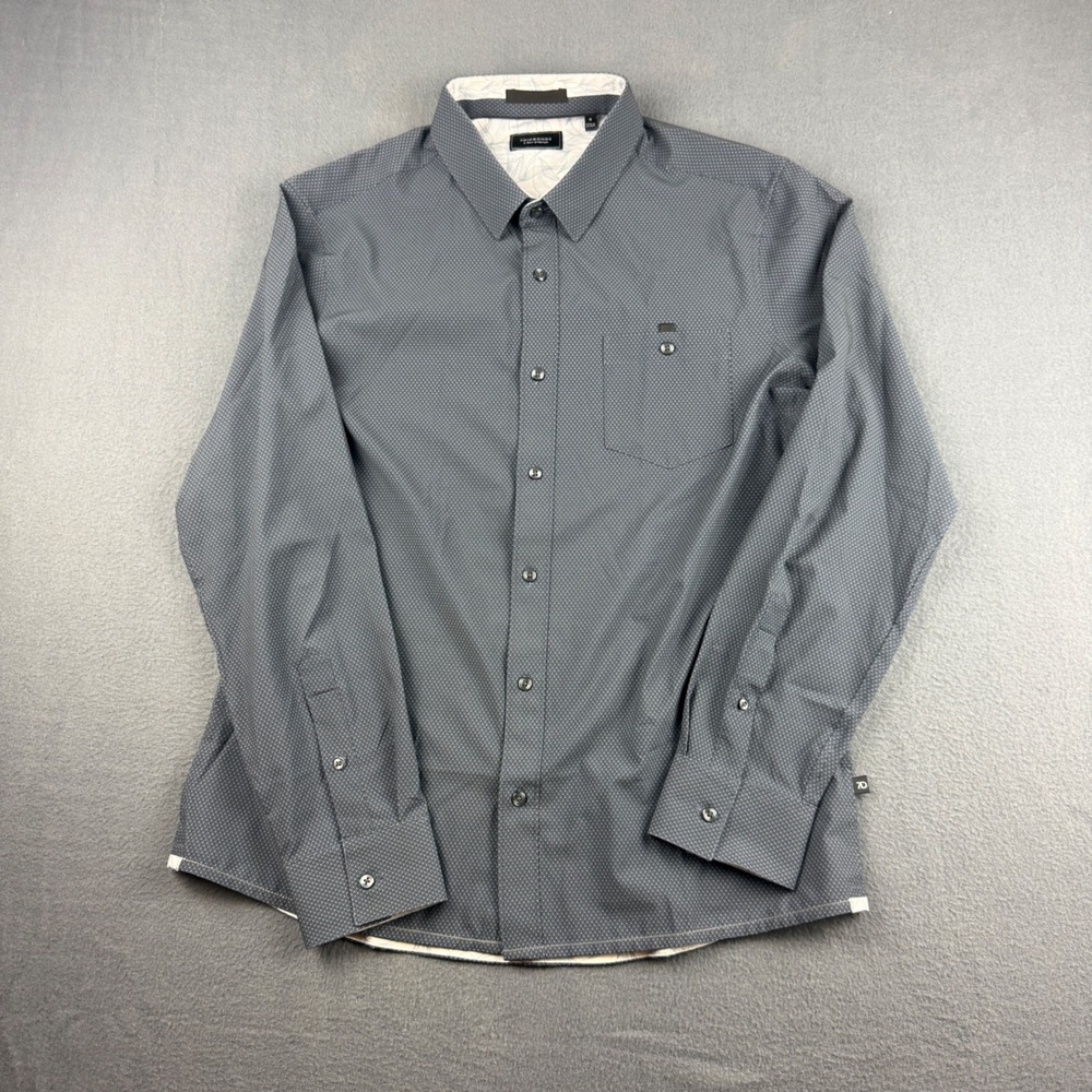 7 Diamonds Shirt Men's M Gray Break My Heart 4-Way Stretch Woven Performance